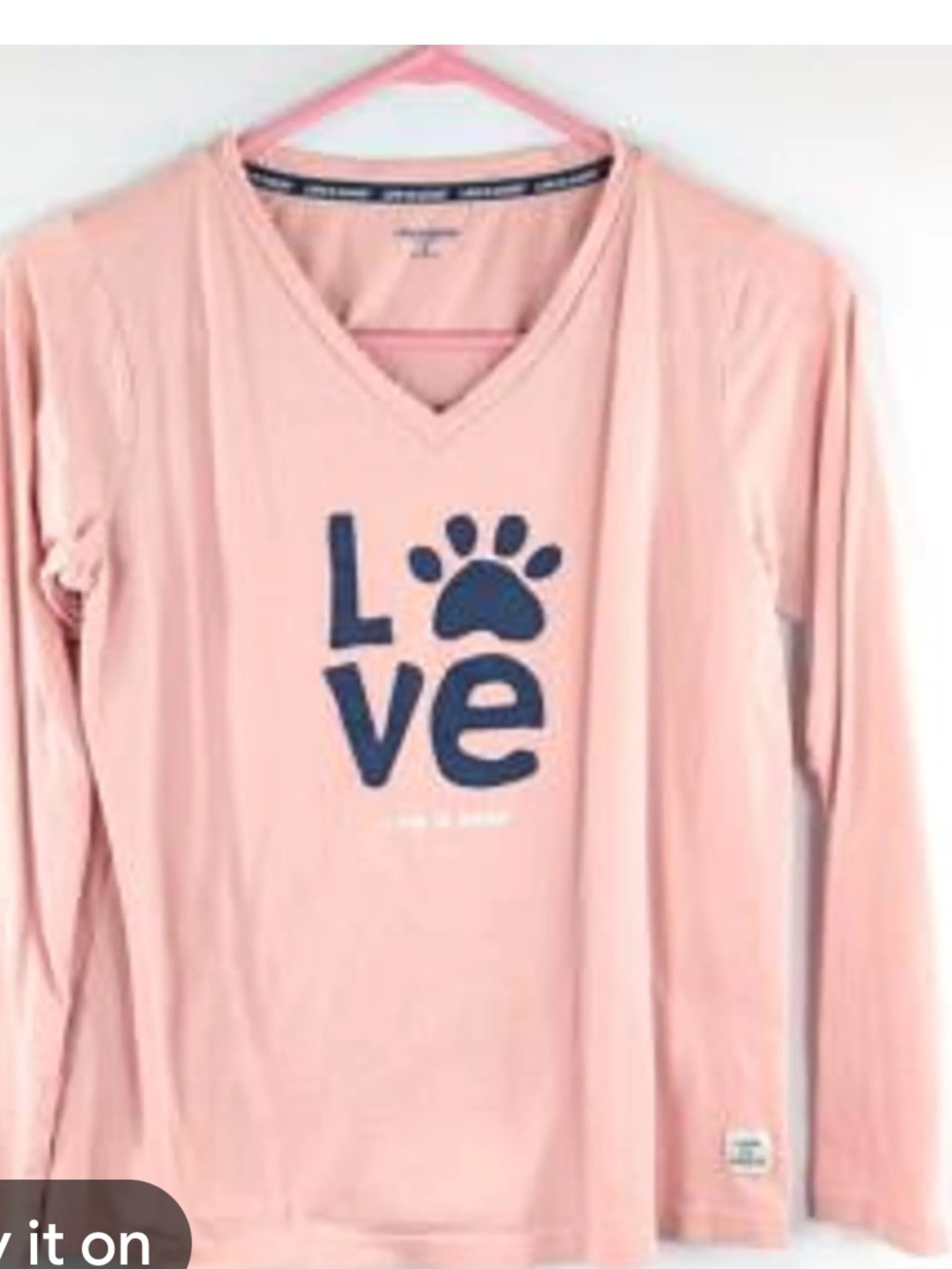Life is Good Love Dog Print Sleep Shirt Large